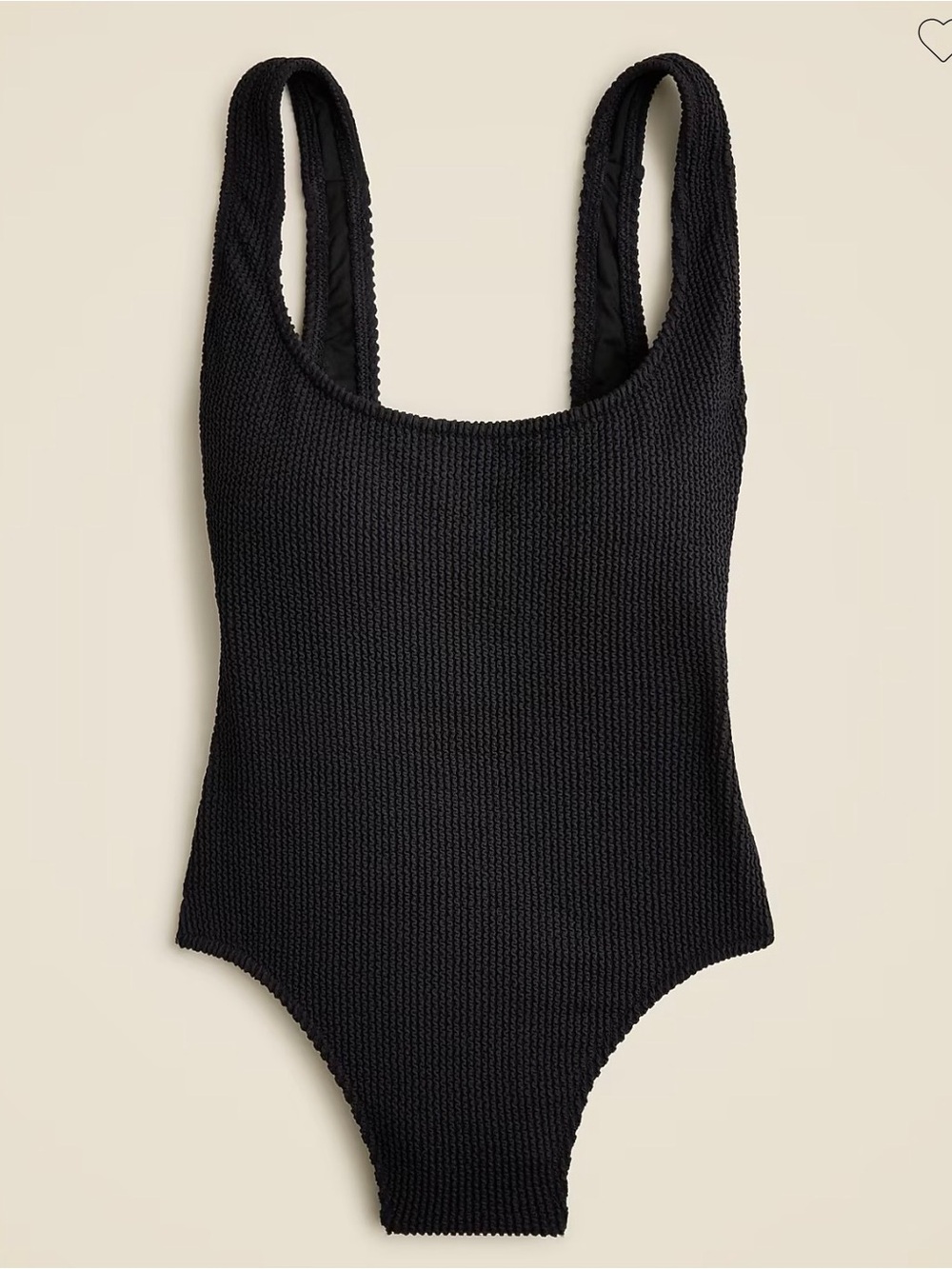 J. Crew Black Textured One-Piece Swimsuit